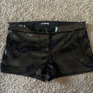 Sparkly black sequin shorts